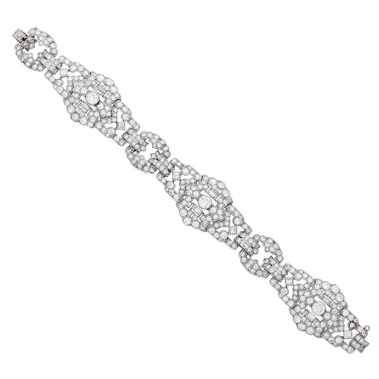 1930s Art Deco Diamond Platinum Bracelet