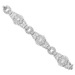 1930s Art Deco Diamond Platinum Bracelet 3