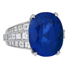 Burmese Sapphire Diamond and Platinum Ring by Morelle Davidson