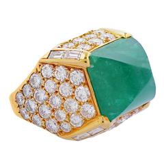 Gold Emerald and Diamond Ring by O.J. Perrin 6