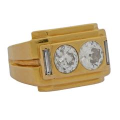 Van Cleef 
Arpels Two-stone Diamond Gold Cocktail Ring