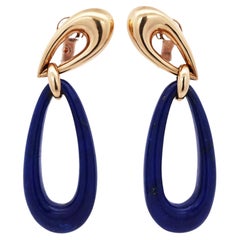 18K Gold Lapis Lazuli Earrings