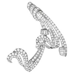 Van Cleef & Arpels, Platinum Double Clip Diamond Brooch