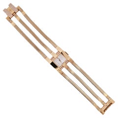 Van Cleef & Arpels 18K Gold Diamond Cadenas Watch, Late 20th Century