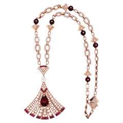 Bvlgari, 18K Gold Tourmaline Diamond Divas Dream Pendant Necklace