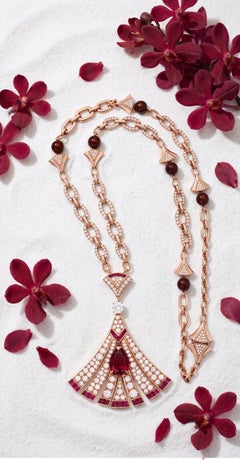 Bvlgari, 18K Gold Tourmaline Diamond Divas Dream Pendant Necklace