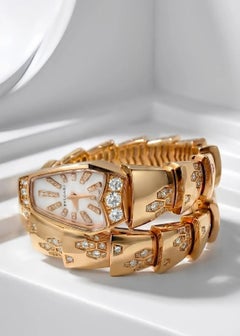 Bvlgari, 18K Gold Mother-of-Pearl Serpenti Quartz Wristwatch