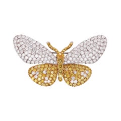 Tiffany, 18K Gold Diamond Yellow Diamond Butterfly Brooch