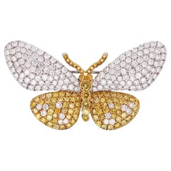 Tiffany, 18K Gold Diamond Yellow Diamond Butterfly Brooch