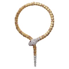 Bvlgari, 18K Gold Diamond Serpenti Necklace
