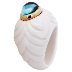 Bvlgari, 18K Gold Topaz Ceramic Ring