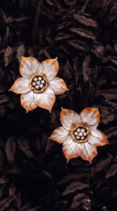 Buccellati, 18K Bi-color Gold Diamond Earrings