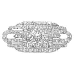Art Deco Platinum Diamond Brooch