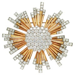 Oscar Heyman, Platinum 18K Gold Diamond Brooch