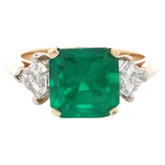 18K Gold 3.33ct Colombia minor Emerald Diamond Ring, AGL