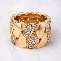 Cartier 18K Gold Diamond Band Ring, Circa 1960, 1.2ct, Size 7.25
