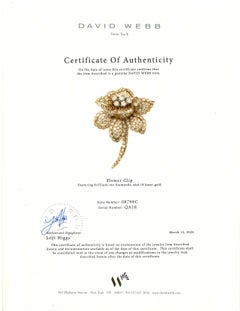 David Webb, broche « Fleur » en or 18 carats sertie de diamants, certificat