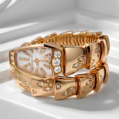 Bvlgari, 18K Gold Mother-of-Pearl Serpenti Quartz Wristwatch