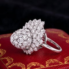 Cartier Platinum Diamond Tulip Ring, 5.85ct, Early 20th Century