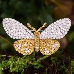 Tiffany, 18K Gold Diamond Yellow Diamond Butterfly Brooch