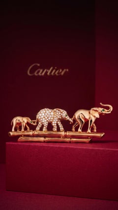 Cartier, 18K Gold Diamond Elephant Brooch