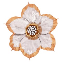 Buccellati, 18K Bi-color Gold Diamond Brooch