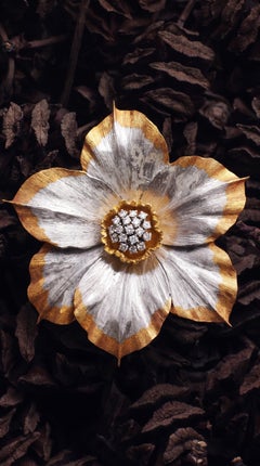 Buccellati, 18K Bi-color Gold Diamond Brooch