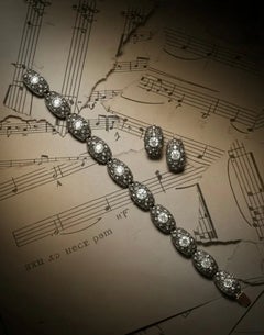 M. Buccellati, Silver-topped Gold Diamond Bracelet and Earrings