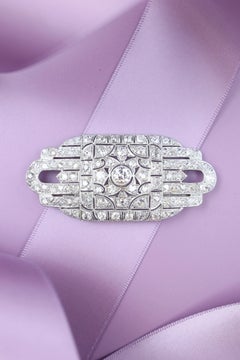 Art Deco Platinum Diamond Brooch