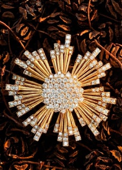 Oscar Heyman, Platinum 18K Gold Diamond Brooch