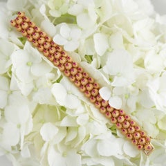 Tiffany & Co. 18K Gold Pink Sapphire Rosette Bracelet, Circa 1960s