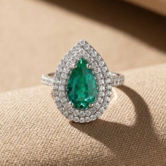 Modern 14K White Gold 1.72ct Paraíba Tourmaline Diamond Ring, GIA