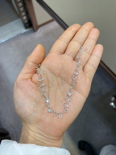 Panim 8 Carat Rose Cut Diamond Dangling Bracelet in 18 Karat White Gold