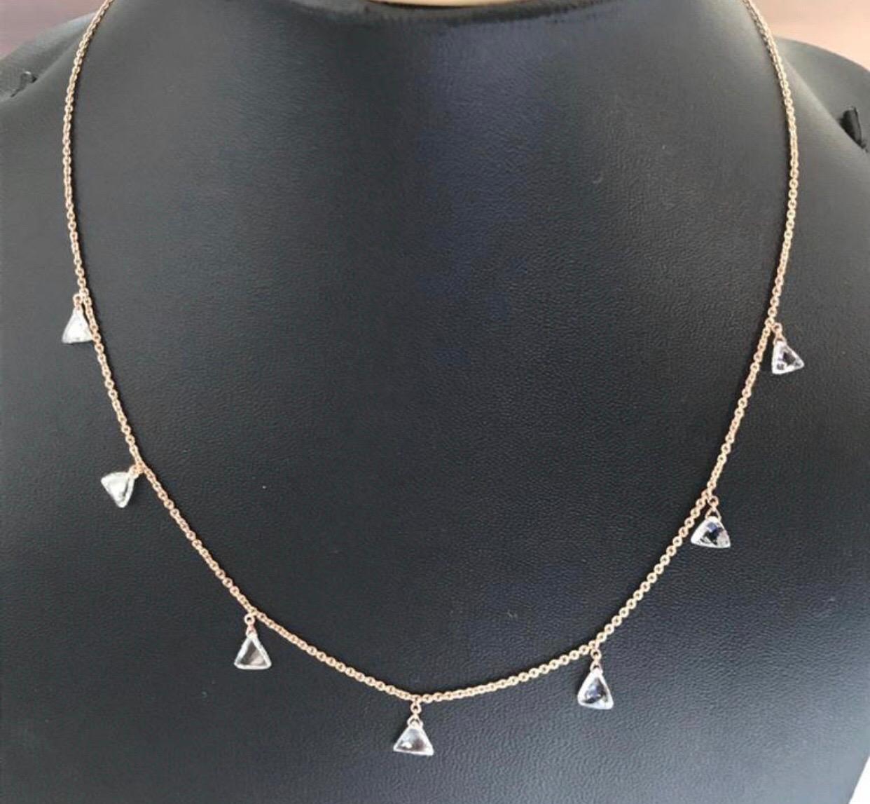 Briolette Cut PANIM 18 Karat Diamond Taviz Choker Necklace in 18K White Gold For Sale