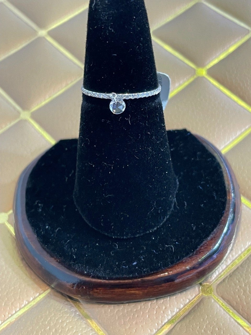 PANIM, bague à anneau en or blanc 18 carats avec diamants taille en rose mono
