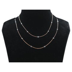 PANIM Halskette, 18 Karat Weißgold 2 Karat Diamant, Rosenschliff, Kreise