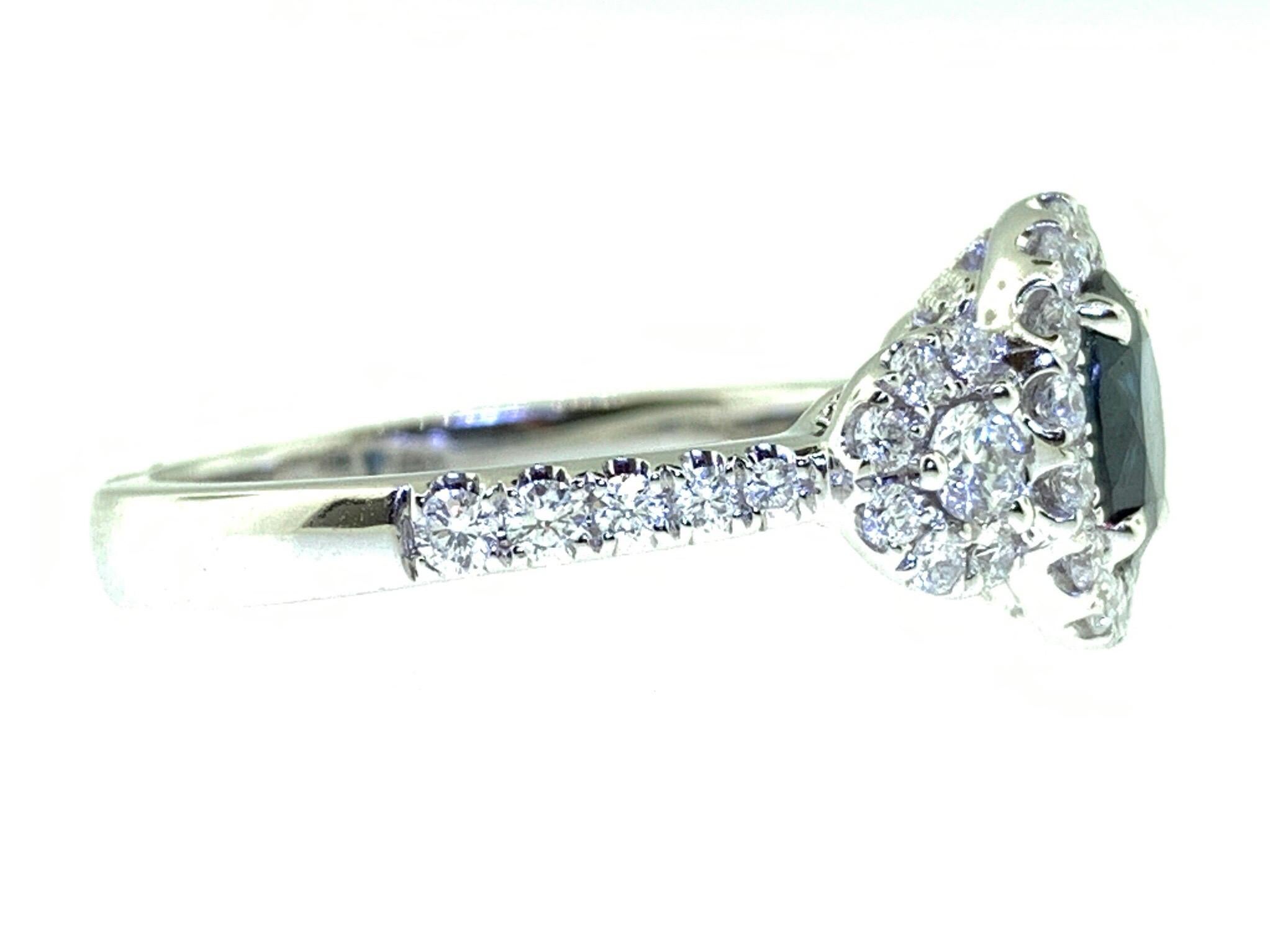 Women's 1.65 Carat Sapphire and Diamond Cocktail Ring For Sale