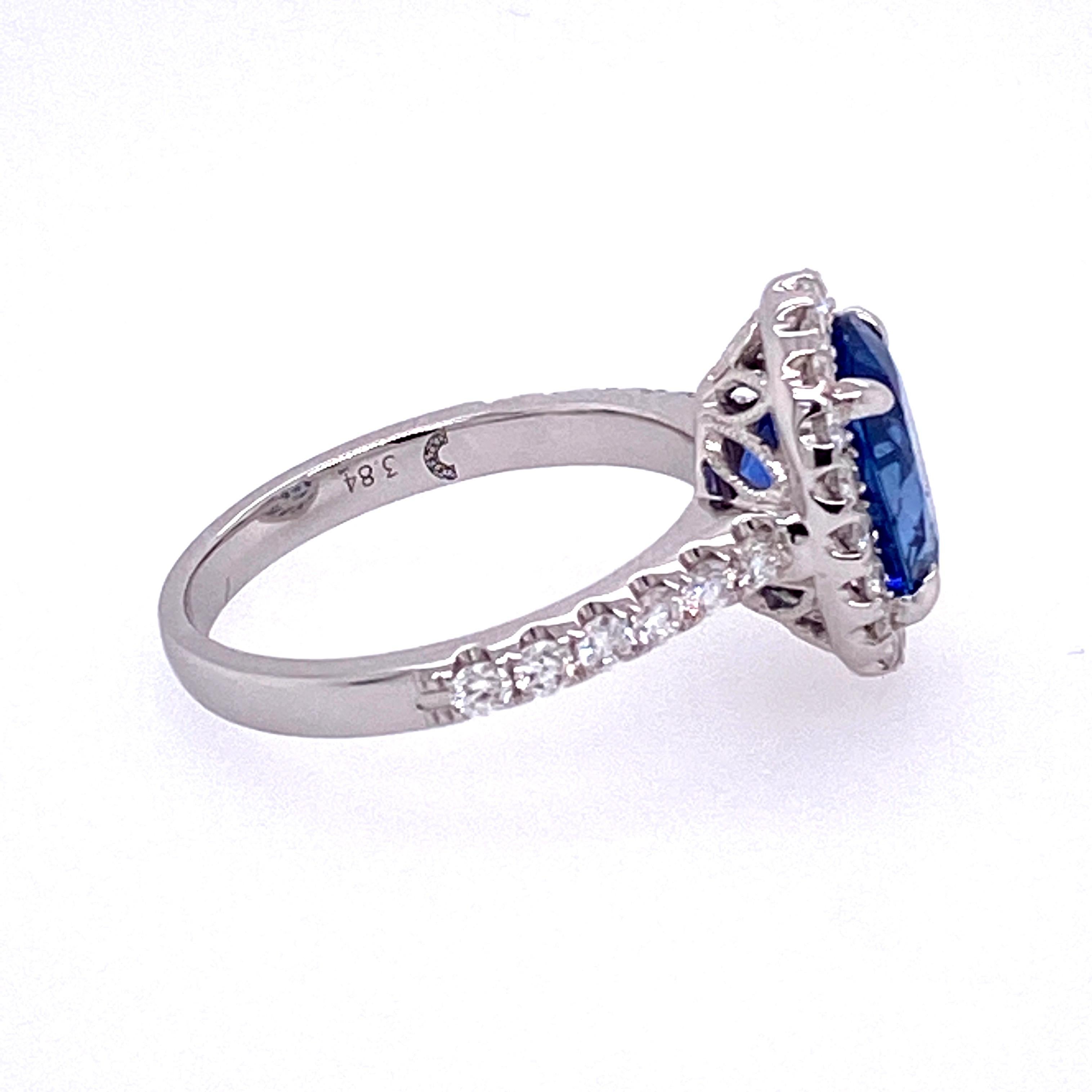 Women's 3.84 Carat Oval Sapphire and Diamond Cocktail Ring