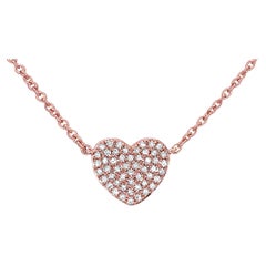 0.16 Carat Diamond Heart Rose Gold Pendant