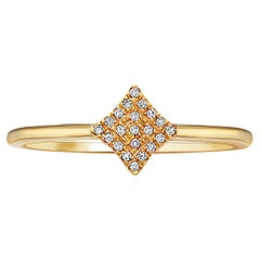 0.04 Carat Diamond Star Cluster Yellow Gold Fashion Ring