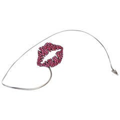 Theodoros Ruby Kiss Gold Choker Necklace