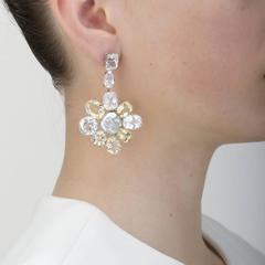 Maja DuBrul Beryl Danburite Keshi Pearl Platinum Earrings