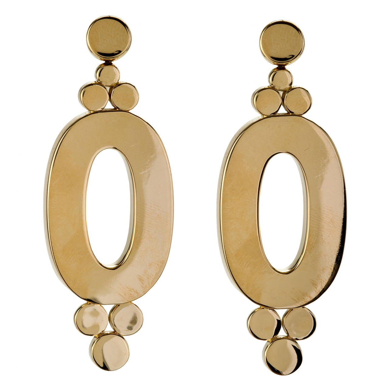 Oval Gold Circle Ear Clips For Sale