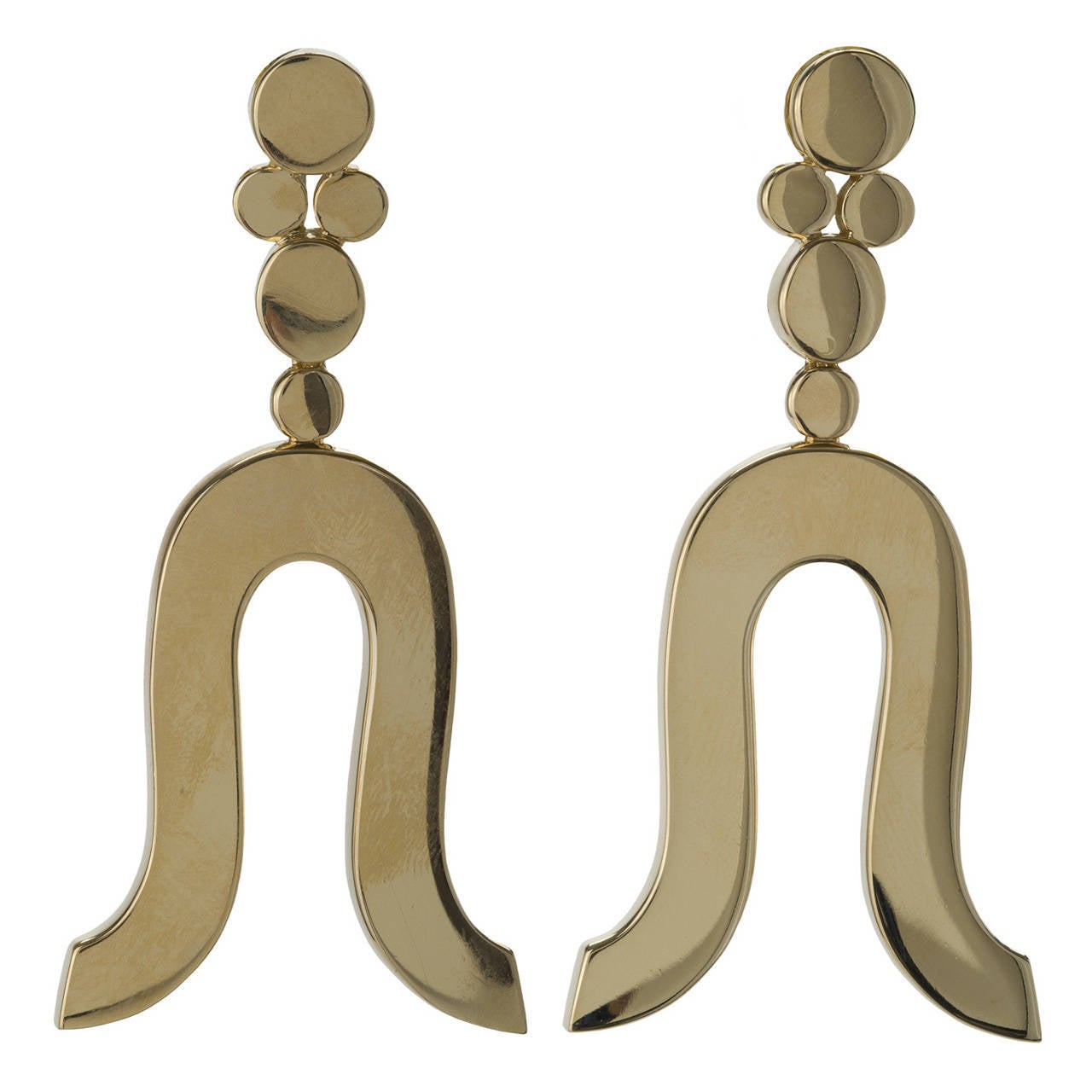 Maja DuBrul Gold Lyre Earrings For Sale