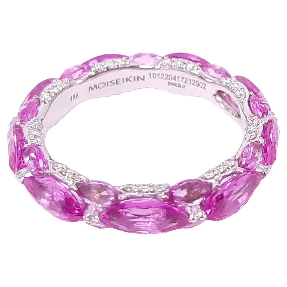 18K Gold Pink Sapphire Eternity Ring by MOISEIKIN