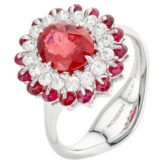 MOISEIKIN 18 Karat Weißgold 2,10ct No Heat Spinell Cocktail Ring