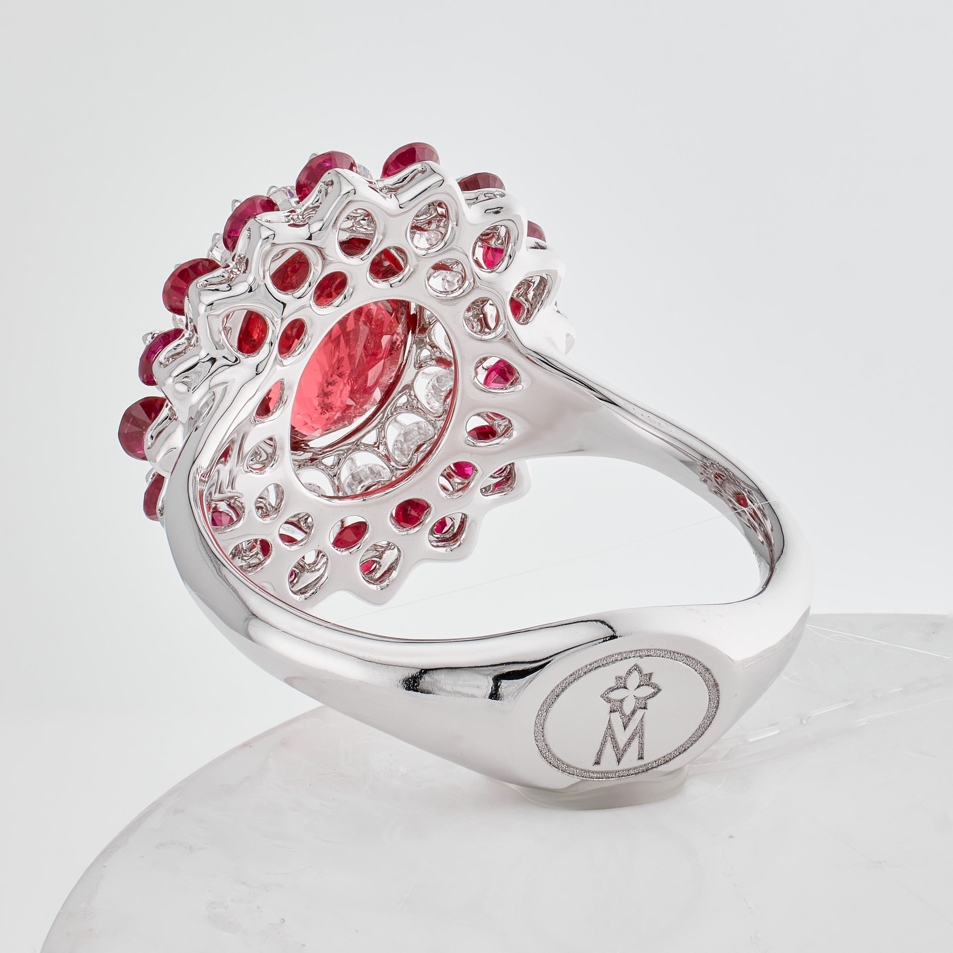 MOISEIKIN 18 Karat Weißgold 2,10ct No Heat Spinell Cocktail Ring im Zustand „Neu“ im Angebot in Hong Kong, HK