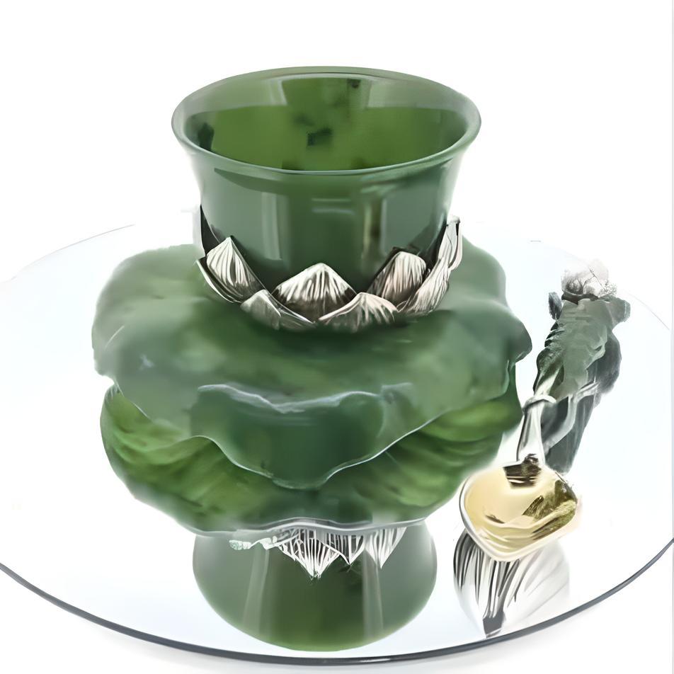 MOISEIKIN Silber Nephrit Lotus Tee Set (Zeitgenössisch) im Angebot