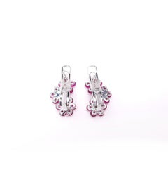 Moiseikin 18 Karat White Gold Innovative Ruby Diamond Earrings