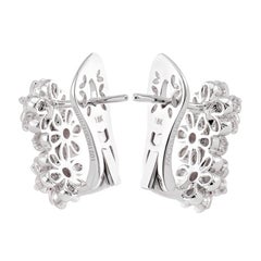 Boucles d'oreilles « Fleur » en or blanc 18 carats serties de diamants, MOISEIKIN